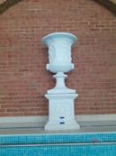 Panina ornamental cast urn on plinth