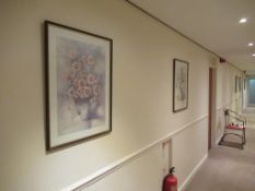 10 framed floral prints to corridor