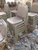 41 x Steel Framed Leather effect Back Square Banquet Chairs