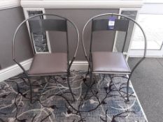 2 Welded Steel Framed Decorative chairs with Leather effect upholstery