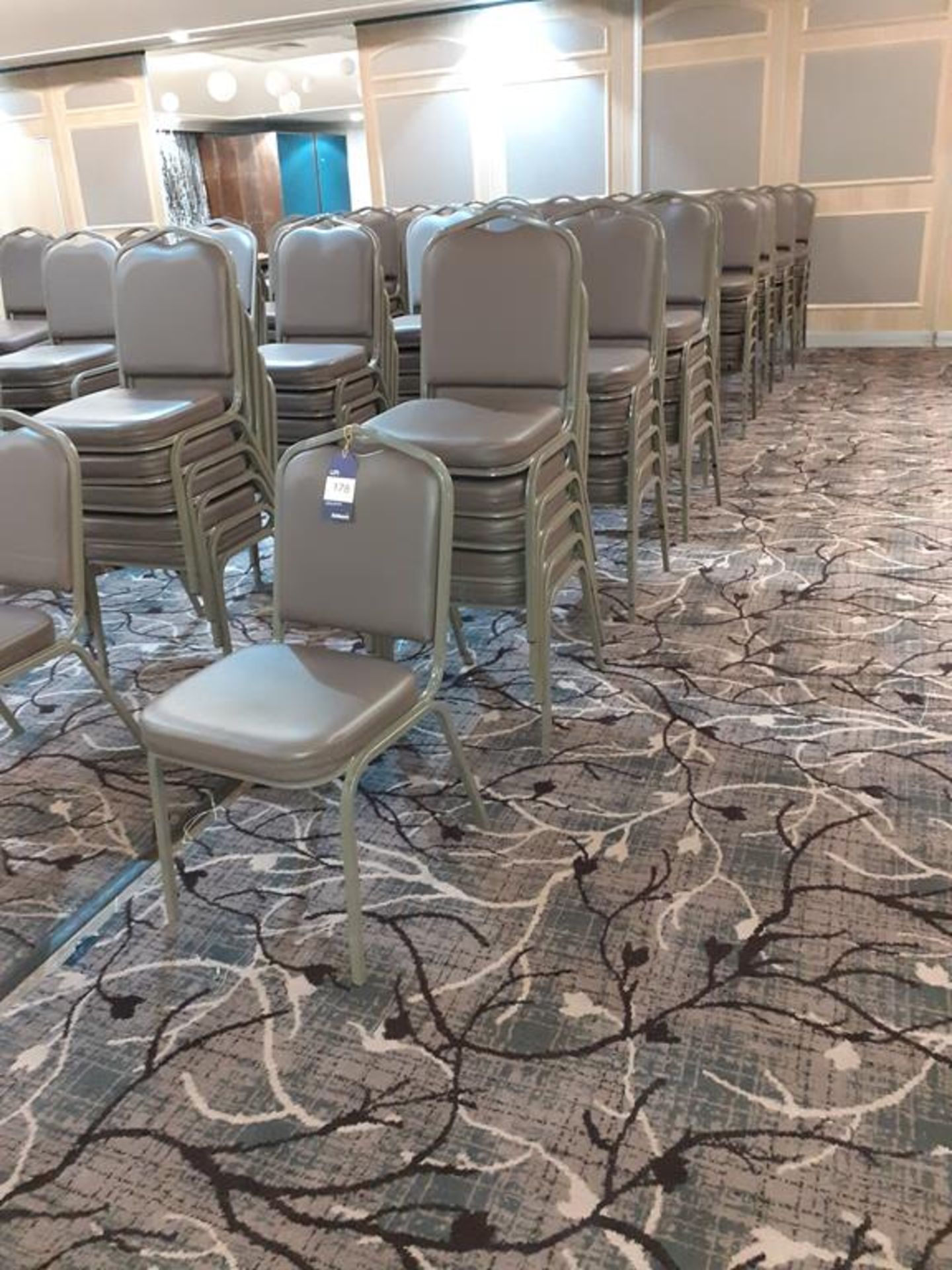 41 x Steel Framed Leather effect Back Square Banquet Chairs - Image 3 of 3