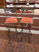 2 x Ladder Back Steel Framed High Stools