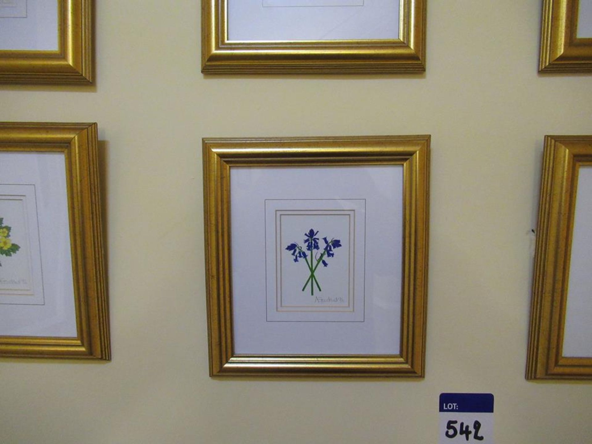 6 various signed miniature floral framed pints - Image 3 of 5