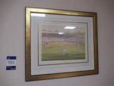 2 framed prints - ladies and gents themed tennis at Wimbledon (corridor to health club)