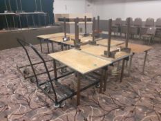 19 x Steel Framed Wooden Top Rectangular Banquets Tables, 2 Square Wooden Top Banquets Tables with a