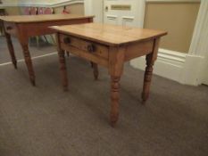 Small double drawer pine table 920mm x 600 (same location lot 581)