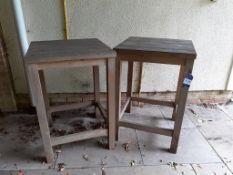 2 x high topped Wooden Outdoor tables