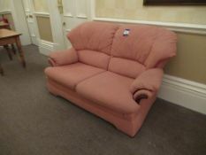 2 seater upholstered sofa - pink (outside room 317)