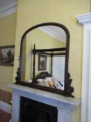 Decorative dark wood wall mirror