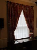 2 pairs of long Bedroom Curtains with poles and fittings