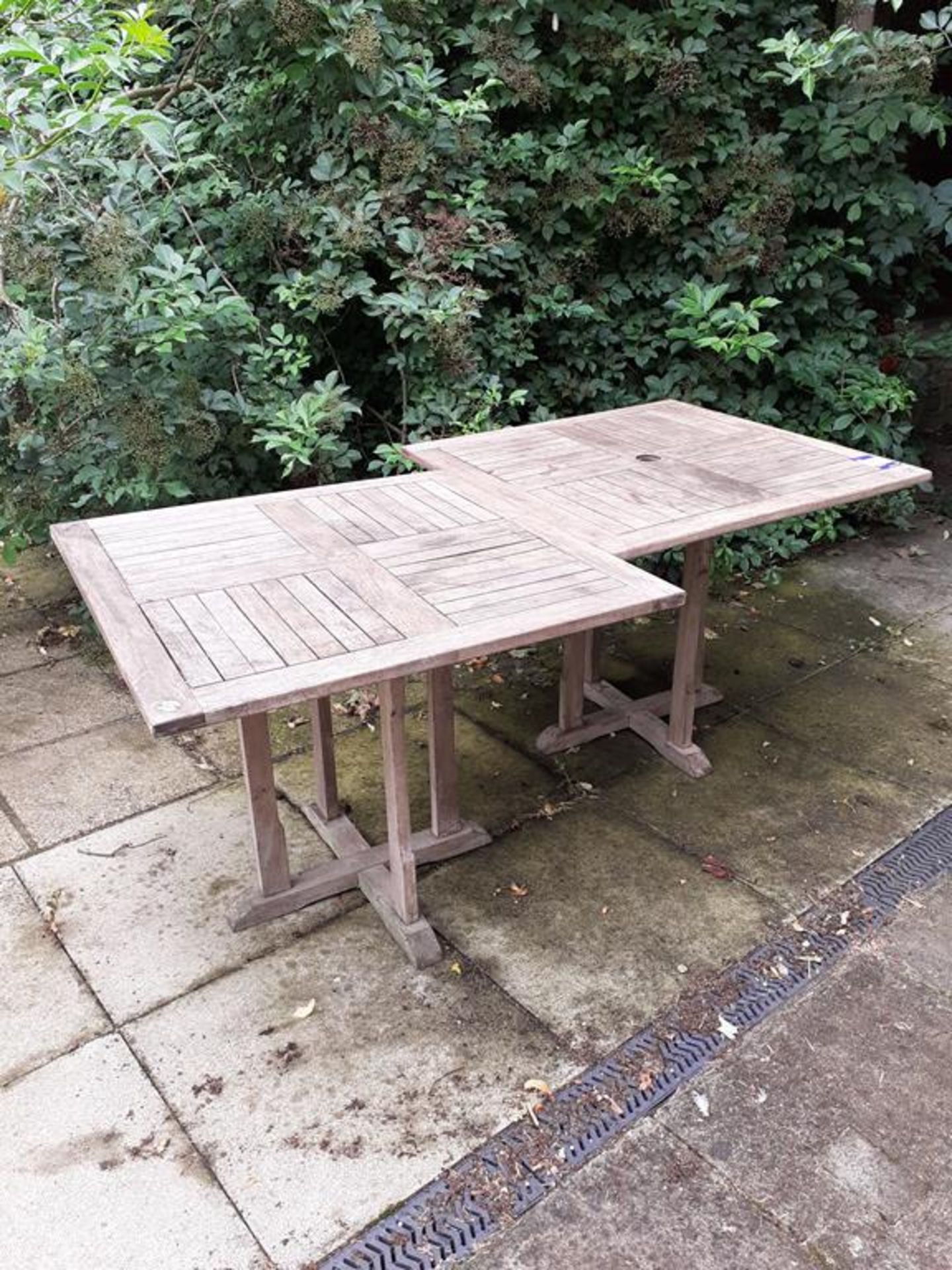 2 x square top Wooden Outdoor/Garden tables