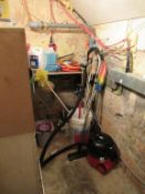 Contents of room to include Numatic Henry Vacuum cleaner, cleaning products, step ladders and feathe