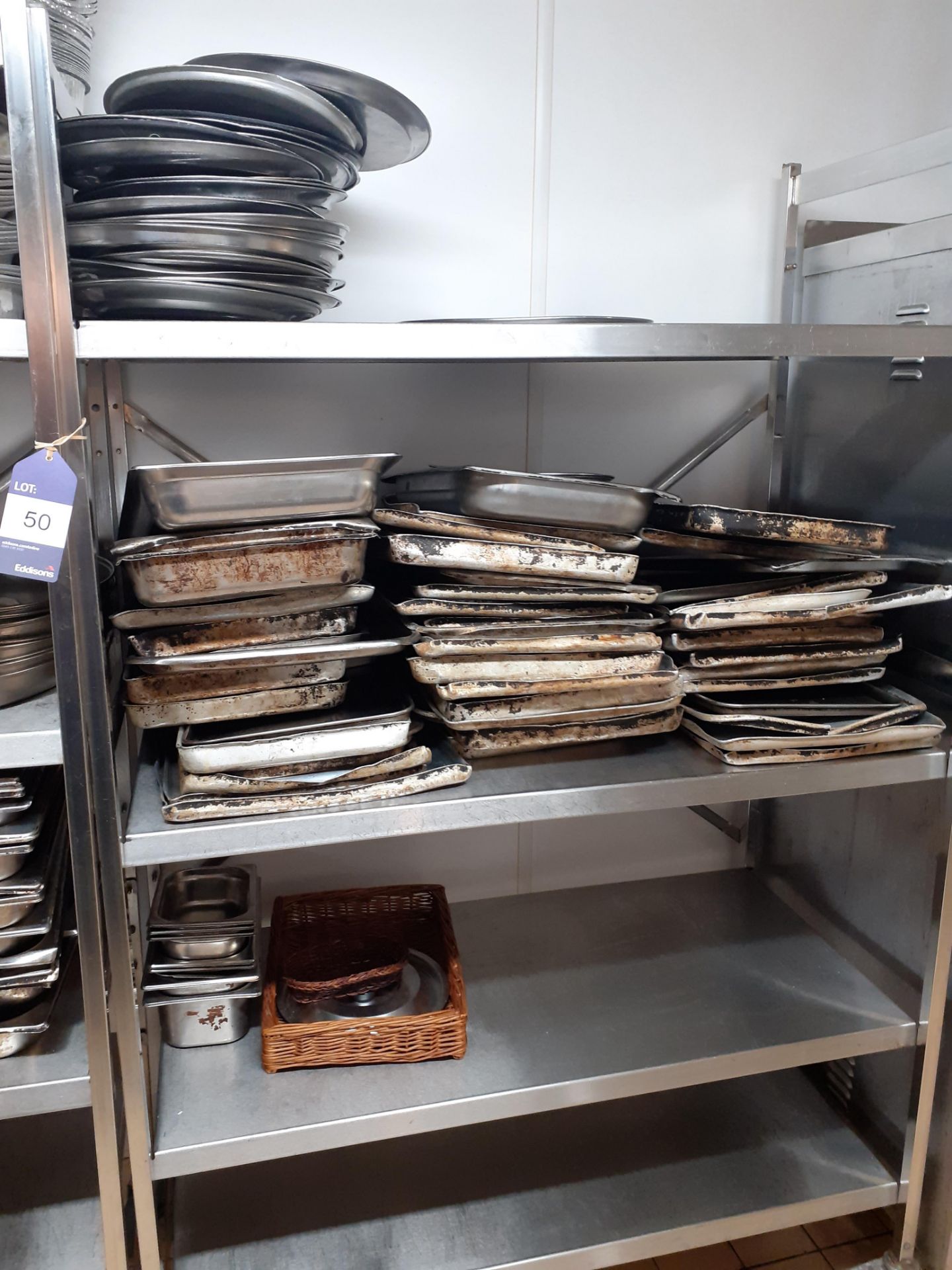 Large Qty of Stainless Steel Cooking Trays - Image 2 of 3