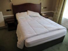 Contents of room 317 to include double divan bed with mattress and bedding, headboard with 2 single