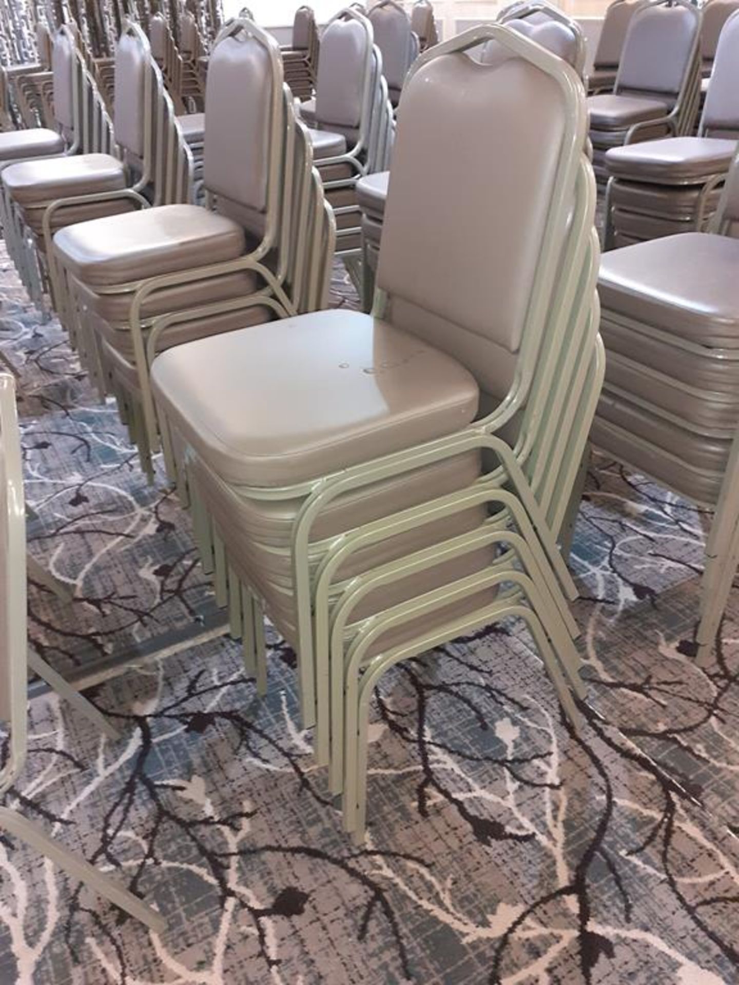 41 x Steel Framed Leather effect Back Square Banquet Chairs