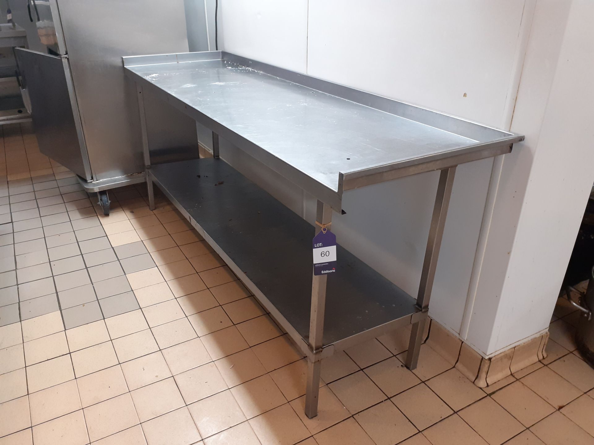 Bottom shelf Prep Benches and one Stainless Steel Top Prep Bench.