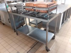 Stainless Steel Bottom Shelf Prep Bench with Castors