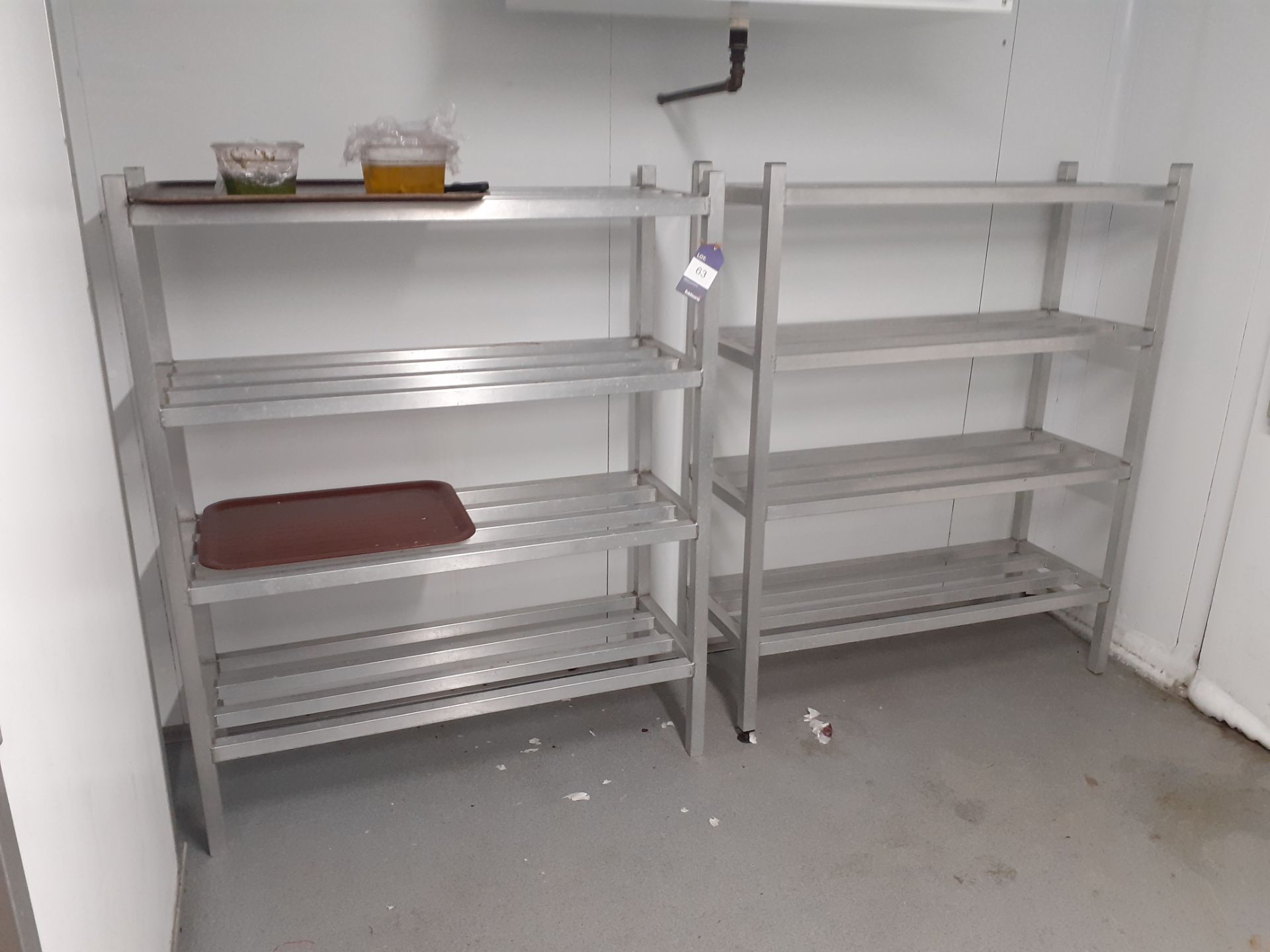 7 x Stainless Steel Framed Shelving Racks