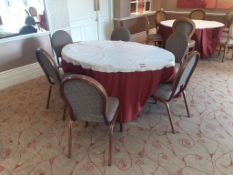 Oval Loose Top Dining Room Table with 6 Upholstered Chairs