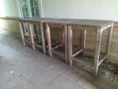 4 x square high topped Wooden Outdoor tables