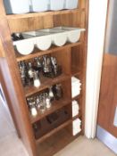 22 Shelves to contain large Qty of Glassware, Tableware etc