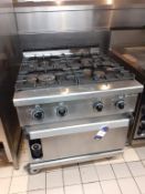 Mareno 4 Burner Gas Range Oven with Castors