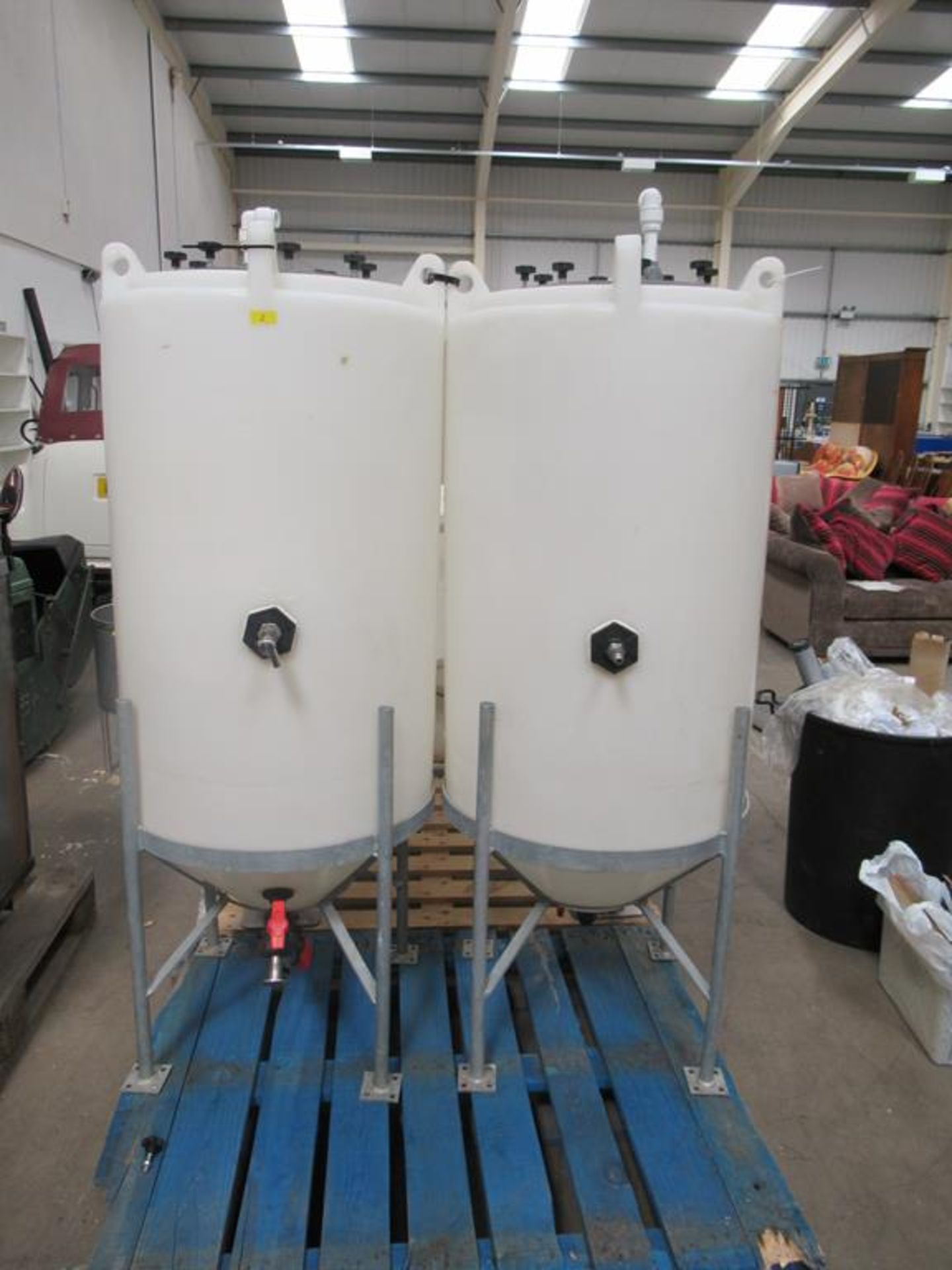 Pair of STST 304L Plastic Fermenters/FV Tanks