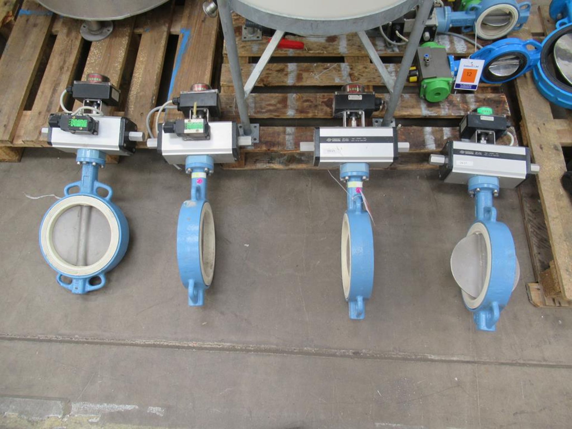 4 x 8" (200mm) Cast Iron Housing Stainless Steel Actuated Butterfly Valves.