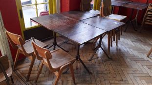 4 x Timber Dining Tables with 8 x Timber Stacking