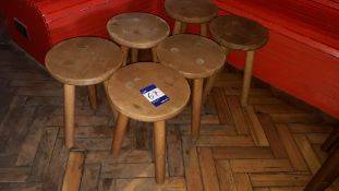 6 x Timber Tripod Stools