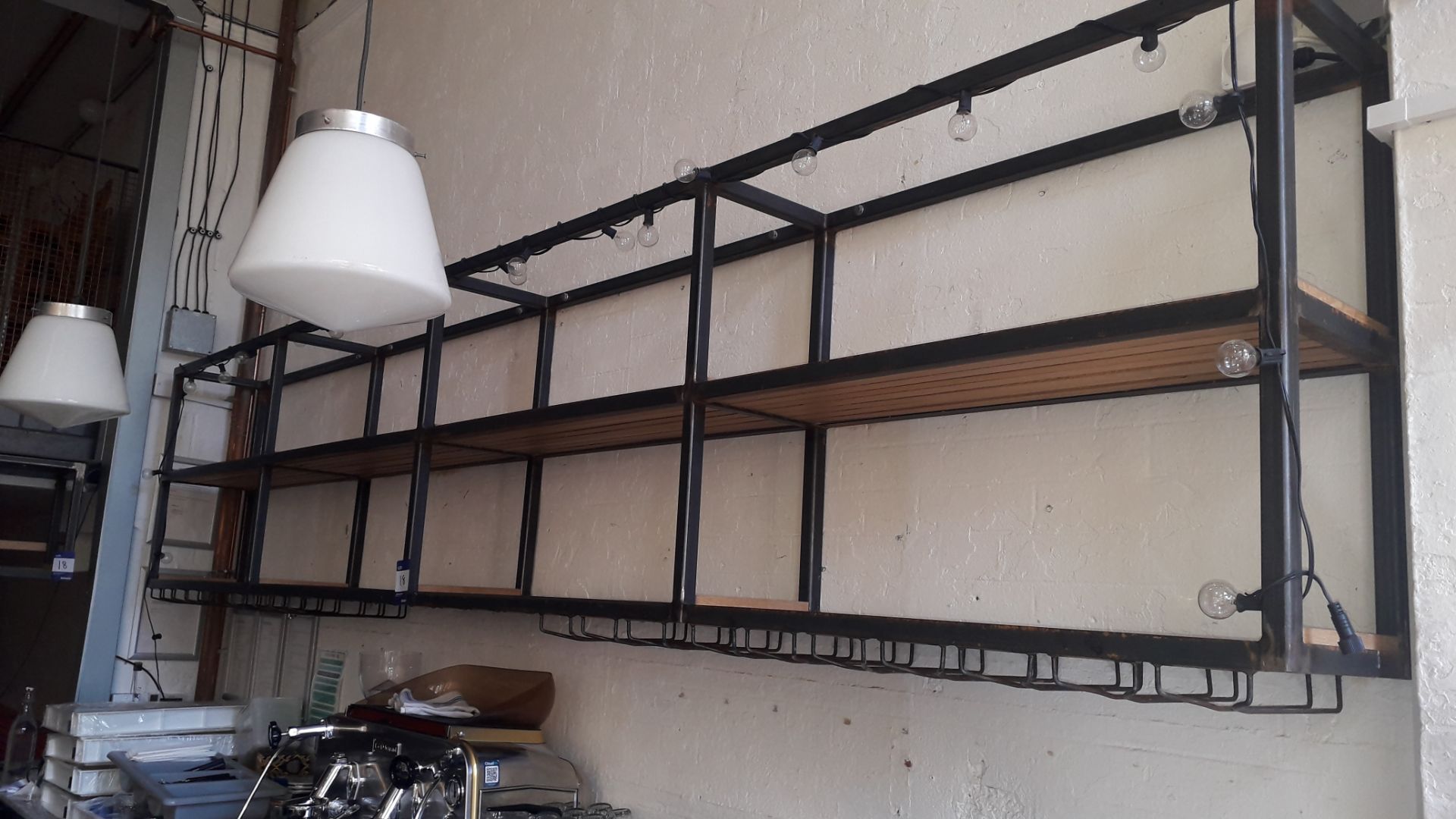 Wall Mounted Steel Back Bar Display 390x85x35