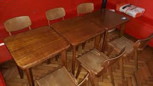 8 x Various Timber Dining Tables with 16 x Timber