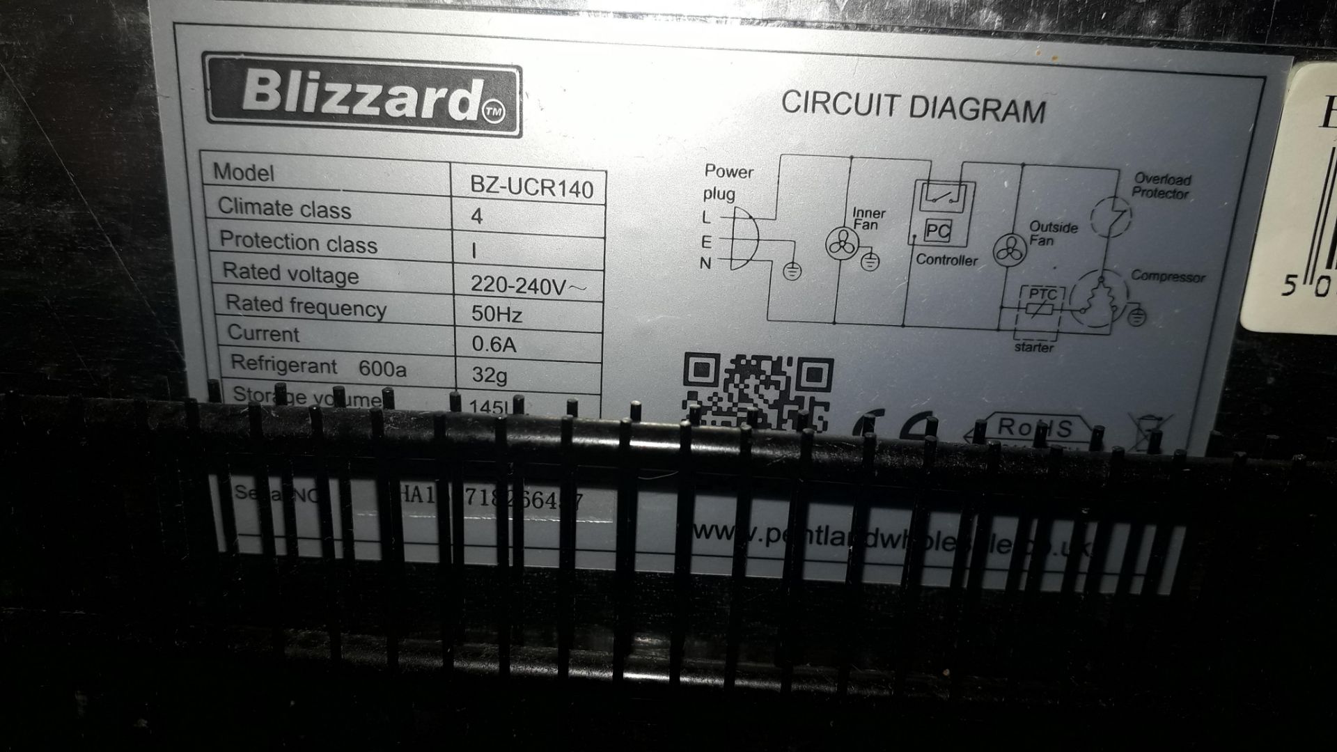 Blizzard BZ UCR140 Stainless Steel Undercounter Re - Image 3 of 3