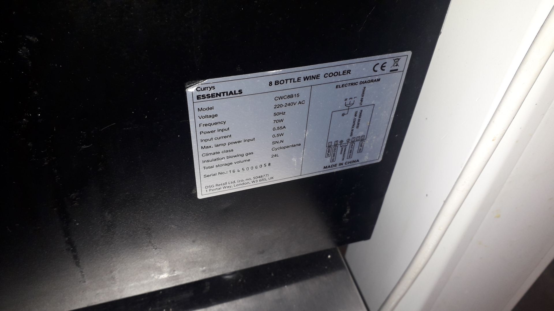 Currys CWC8915 8 Bottle Refrigerator (without shel - Image 2 of 2