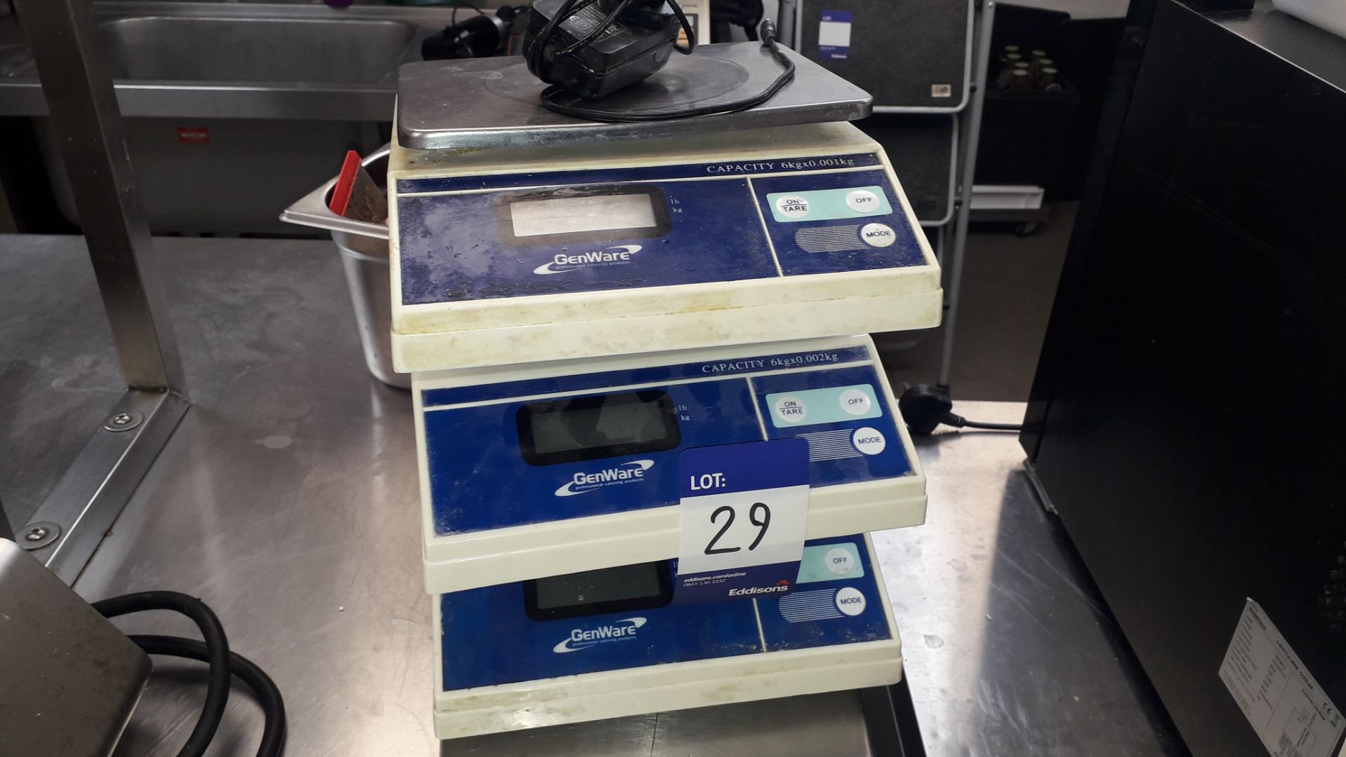 3 x Genware NACS06 6kg Electronic Platform Scales