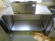 Stainless steel bottom shelf prep table 1300 x 550 x 900mm