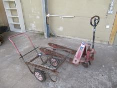 Hand Operated Pallet Truck with Wire Mesh Plant Cart