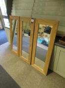 3 x Wooden Framed Wall Mirrors