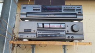 A Technics Stereo Reciever SAGX350 and a Technics 5 Disk SD Changer