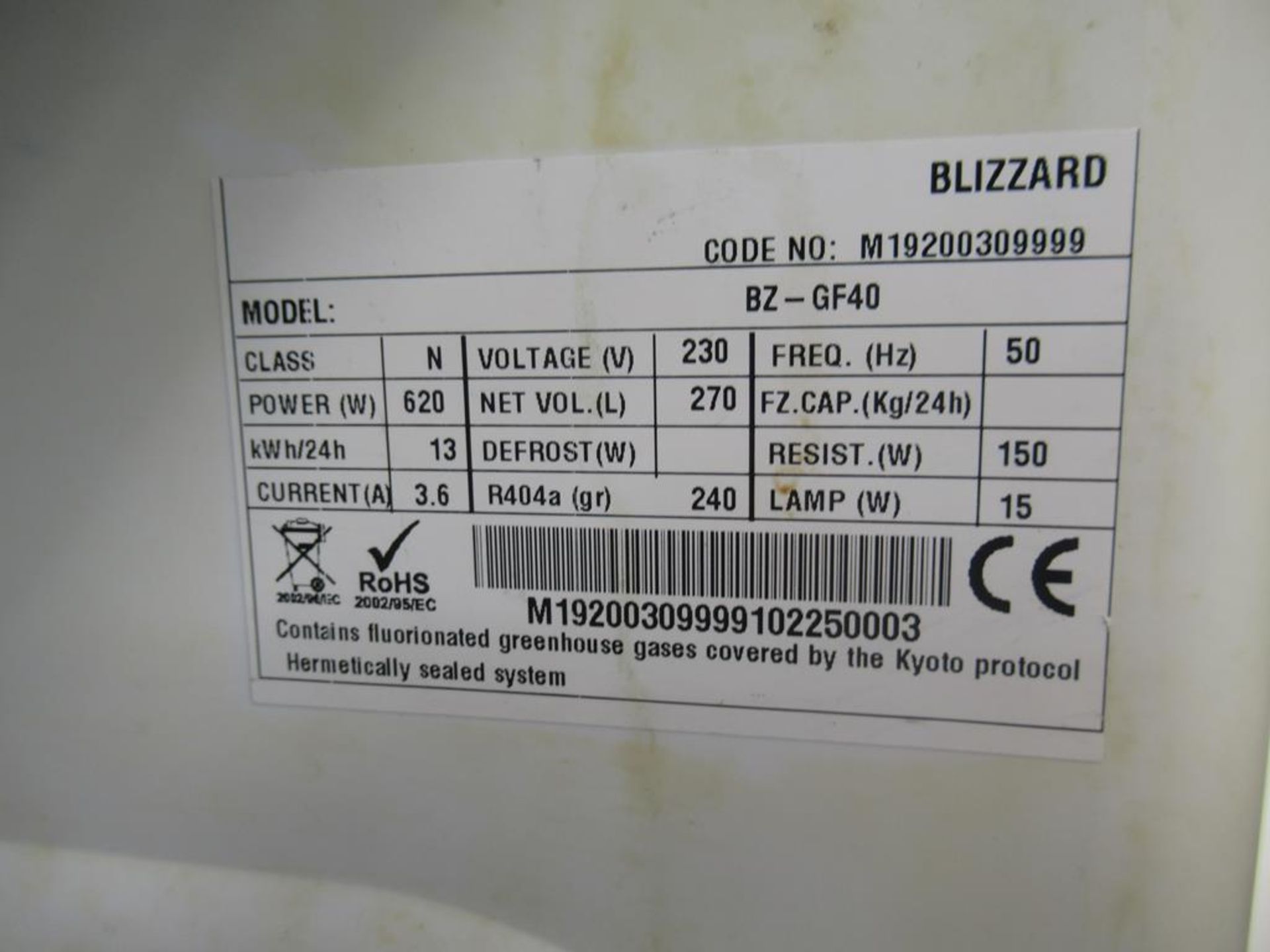 Blizzard BZ-GF40 Upright Fridge - Image 2 of 2