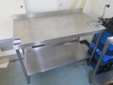 Stainless steel bottom shelf prep table with can opener 1200 x 650 x 900mm