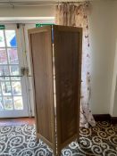 Two section wooden folding screen