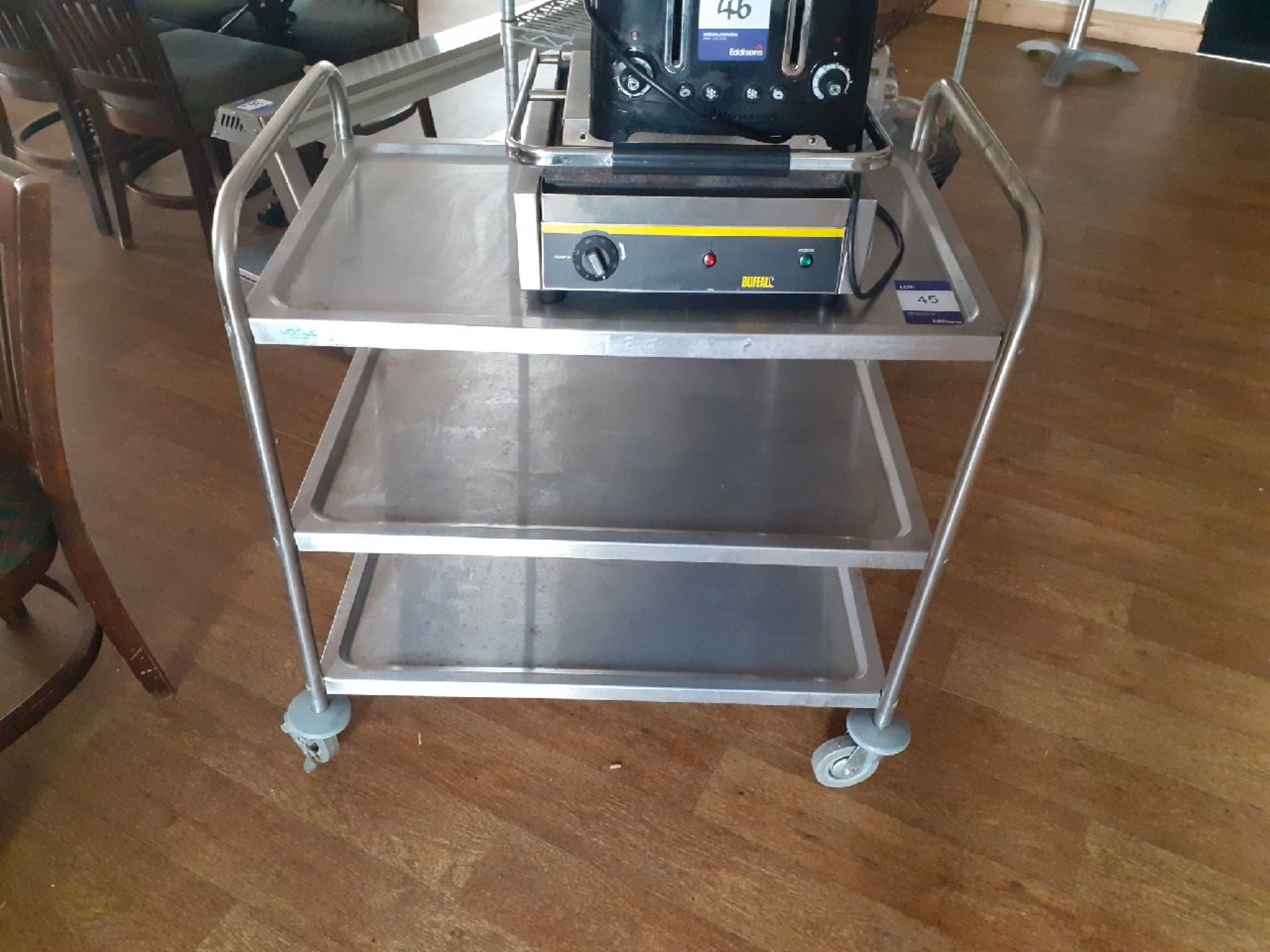 Stainless Steel Mobile Serving Trolley