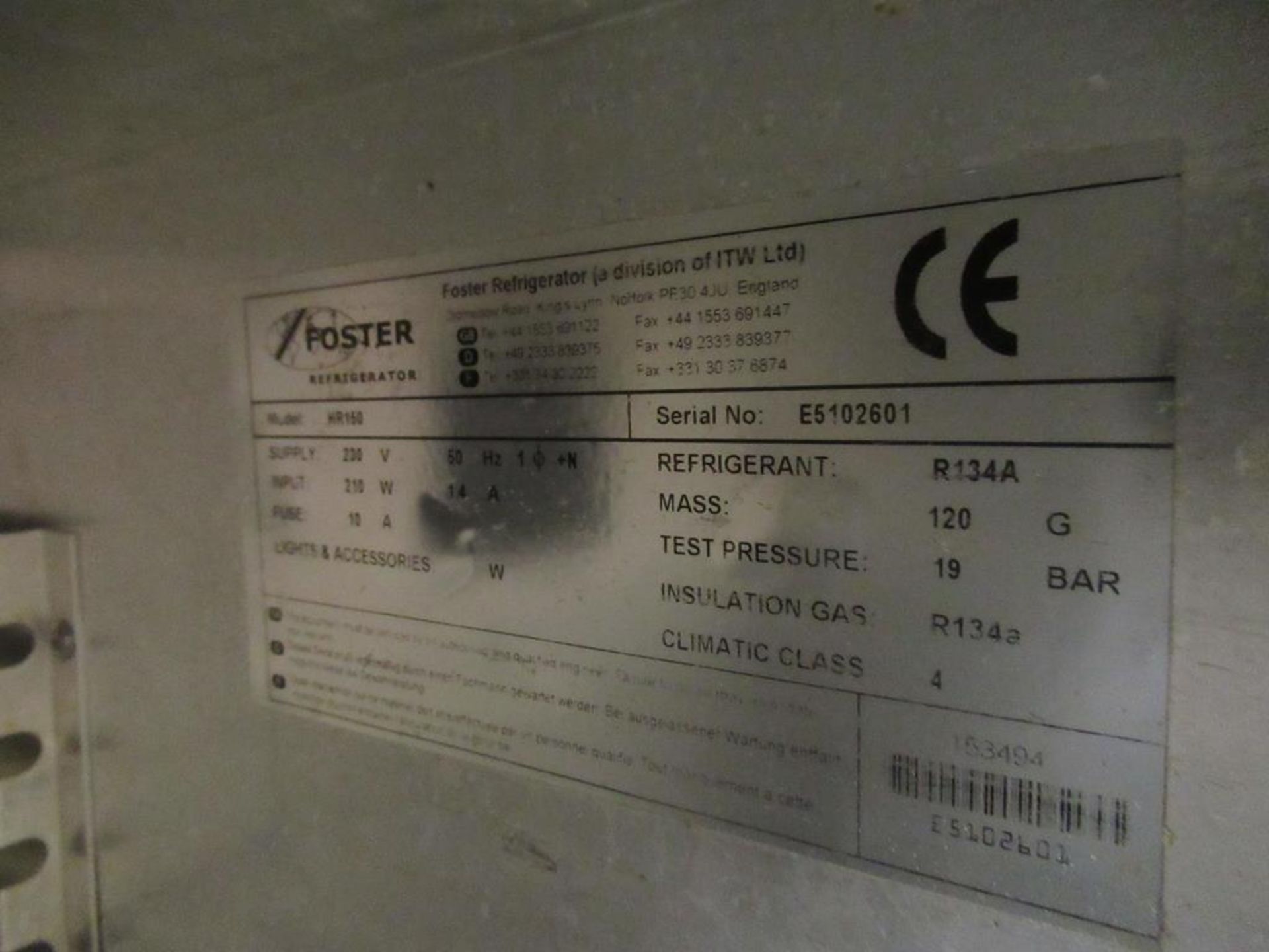 Foster HR150 Undercounter Fridge - Image 3 of 3