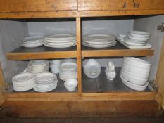 Large qty of crockery and tableware to include plates, cups etc