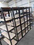 7 x black boltless shelving