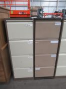 2 x metal 4 x drawer filing cabinets