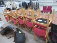 11 x red reception chairs and 4 x others