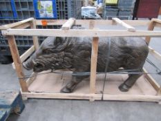 Molded Metal Effect Wild Boar garden feature