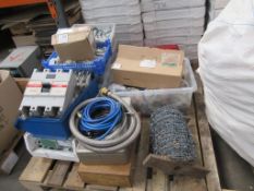 Pallet including a large qty of MCBs and RCDs, bar